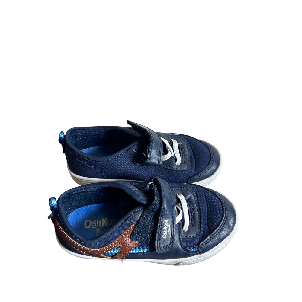 OshKosh B'gosh Sneakers 9M Navy Blue Canvas Faux Leather Kids